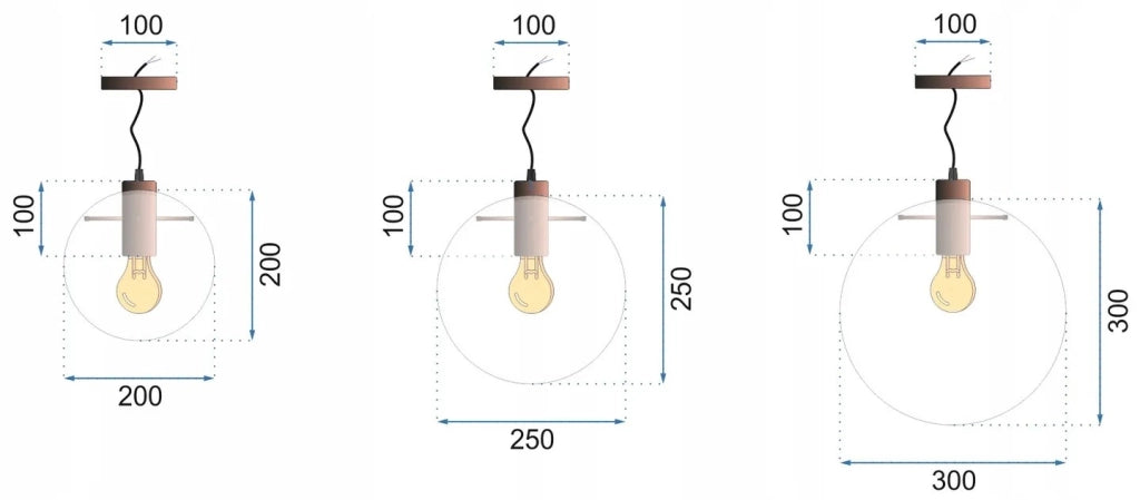 Lampada Da Soffitto Pensile Di Vetro Lassi 20+25+30 Cmd