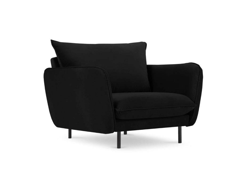 Cosmopolitan Design - Poltrona "Vienna" in velluto nero 