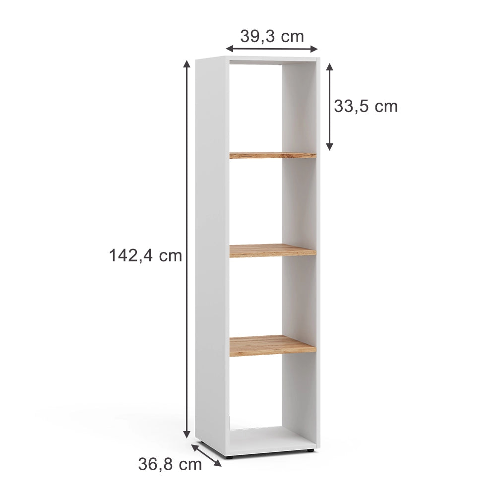 Vicco Scaffale Rovere bianco/dorato 36.8 x 144.9 cm