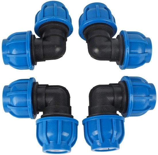 Adattatore PE Plastic 32mm a 32mm con connettore per tubo idraulico - Resistente a forti pressioni - 4 pezzi - Fitting per tubo idraulico - Adatto per giardini e giardinaggio - Codice prodotto: 32mm - Modello: 32mm