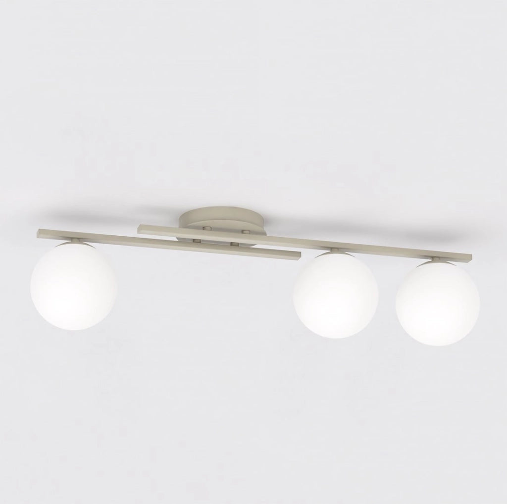 Plafoniera moderna KAIRO beige bianca 3 sfere 3xE14 Emibig
