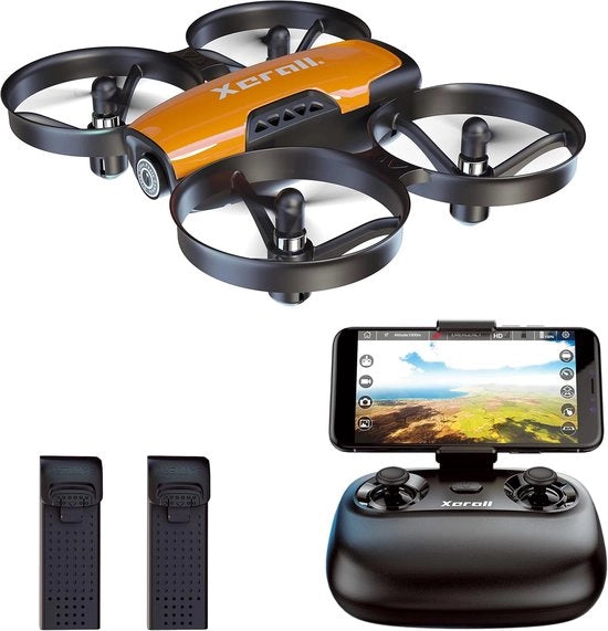 Drone con camera HD e modalità FPV per bambini - Incluso'app smartphone e due batterie
