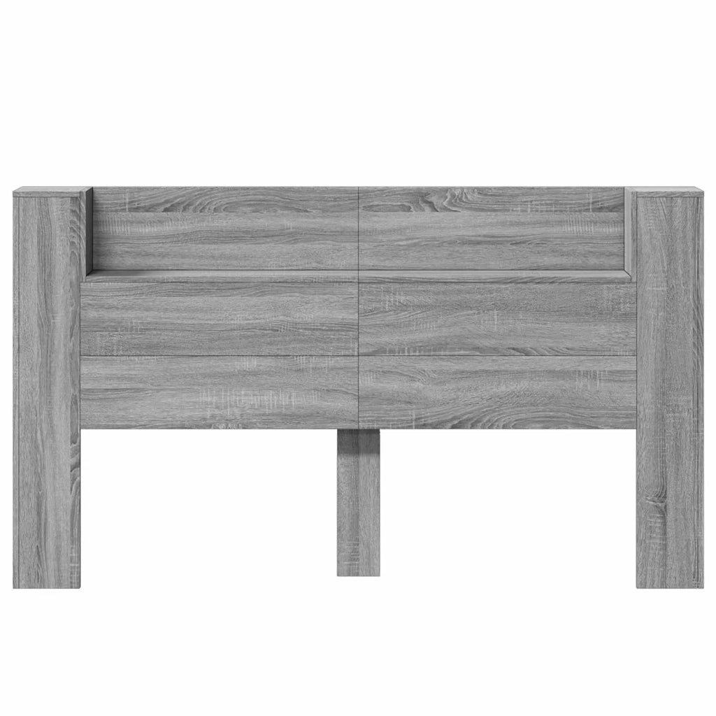 Testata con Mobile e LED Sonoma grigia 180 x 16,5 x 103,5 cm 8006573