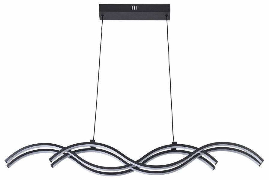 Lampada sospensione Aruba doppia serpentina nera LED 40W Reality
