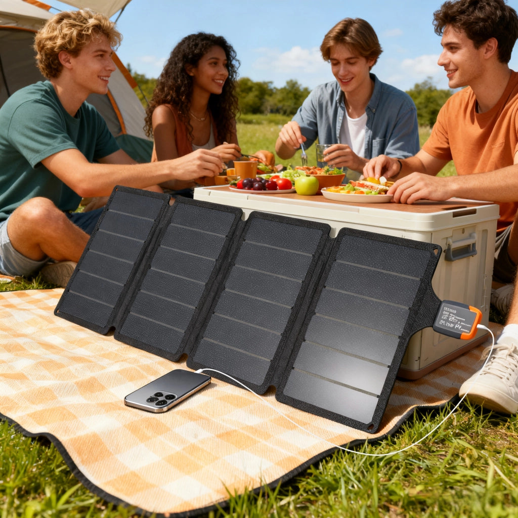 Pannello Solare Pieghevole 36W con USB-A e Tipo-C IP67 ¨C zephmum ¨C Nero