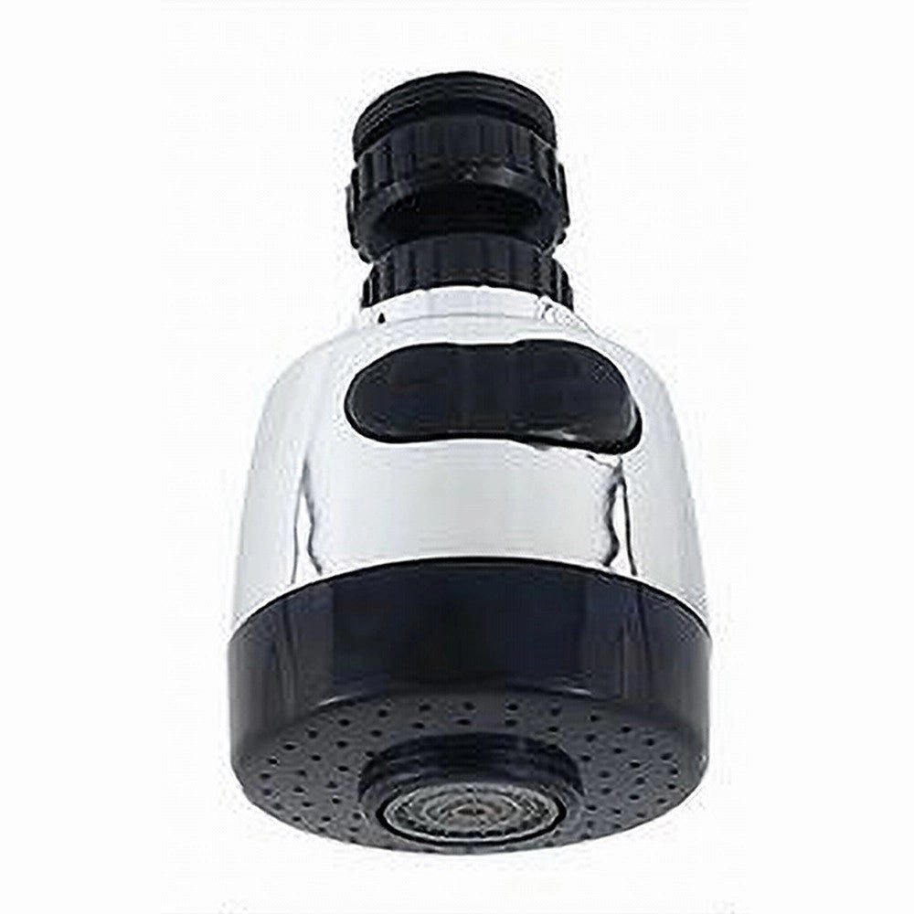 Trade Shop - Aeratore Rompigetto Rubinetto Cucina Girevole Antispruzzo Getti Nero Cromo 87308 -
