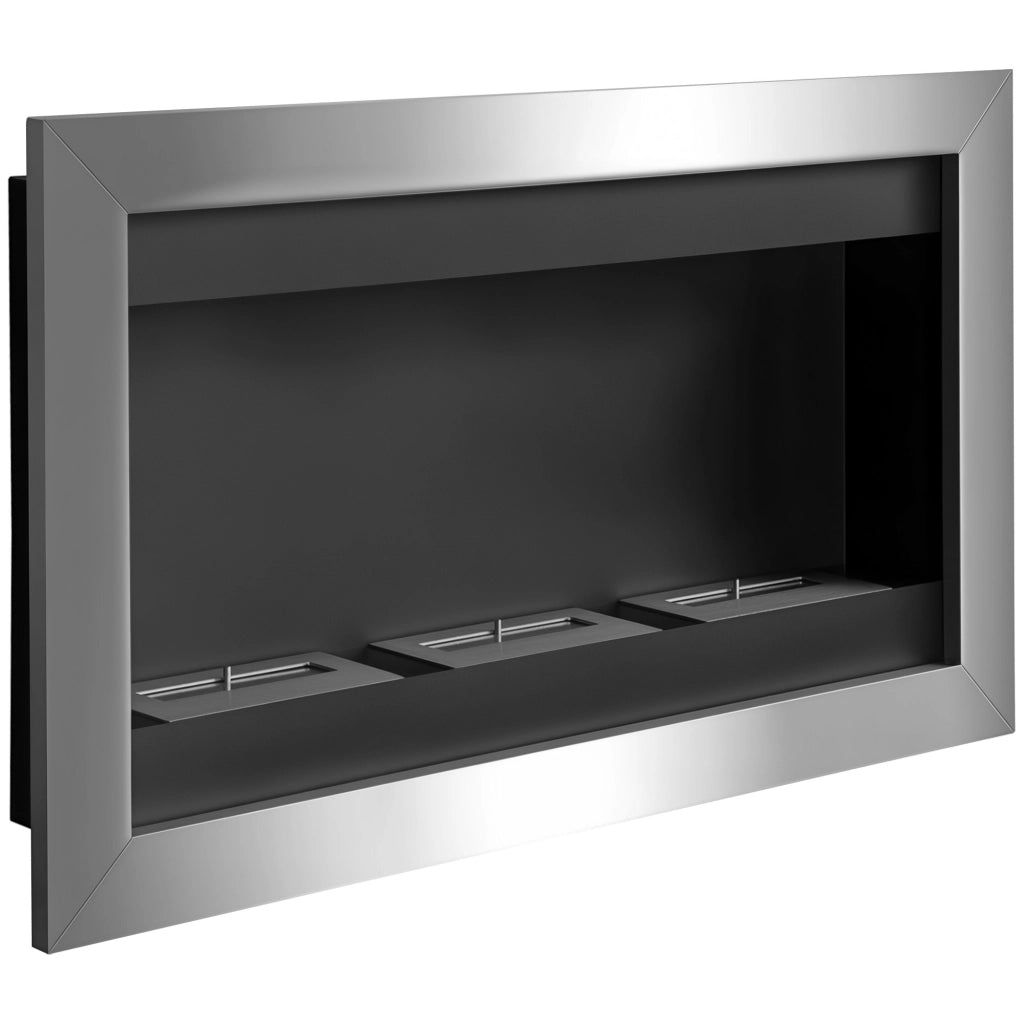 Camino a Bioetanolo da Parete ¨C Minimal ¨C Acciaio Inox 110x63x16cm