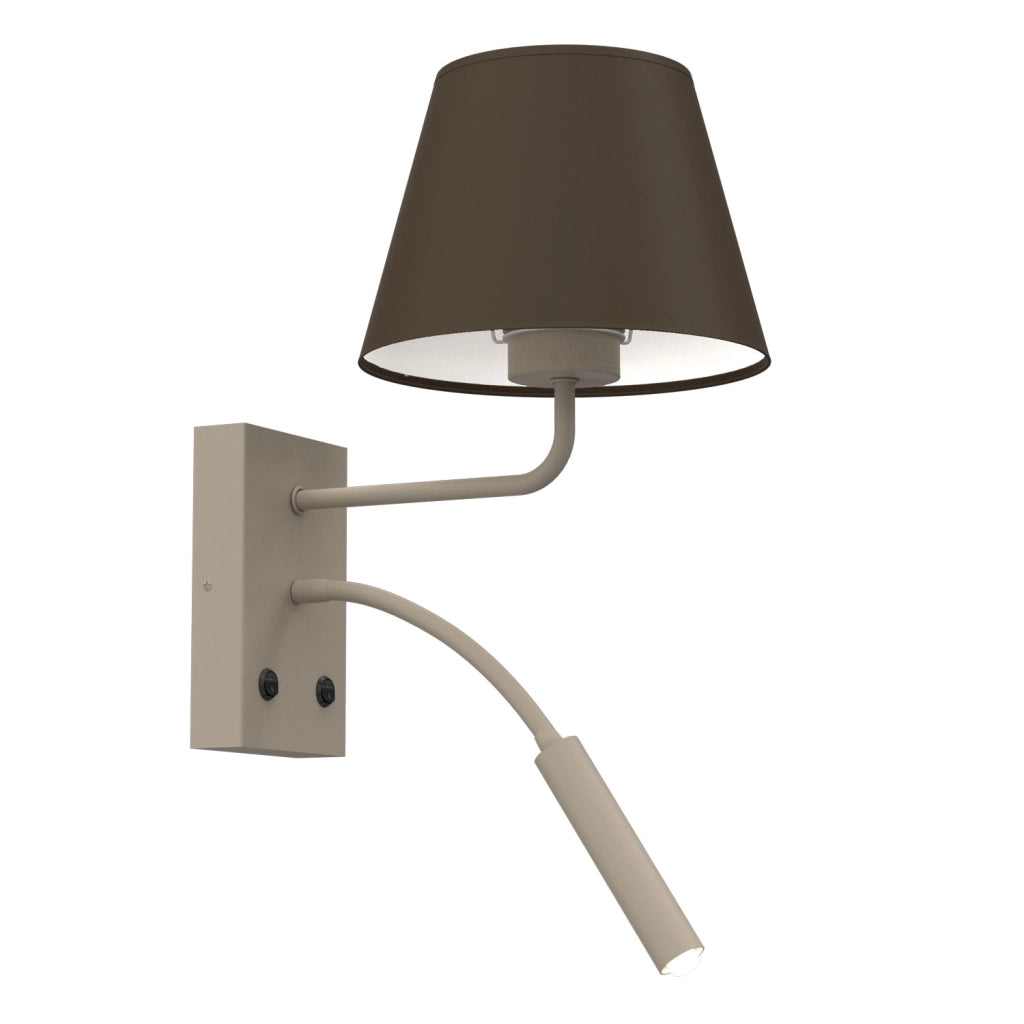 Applique da lettura Arden 2 luci beige/marrone E27 G9