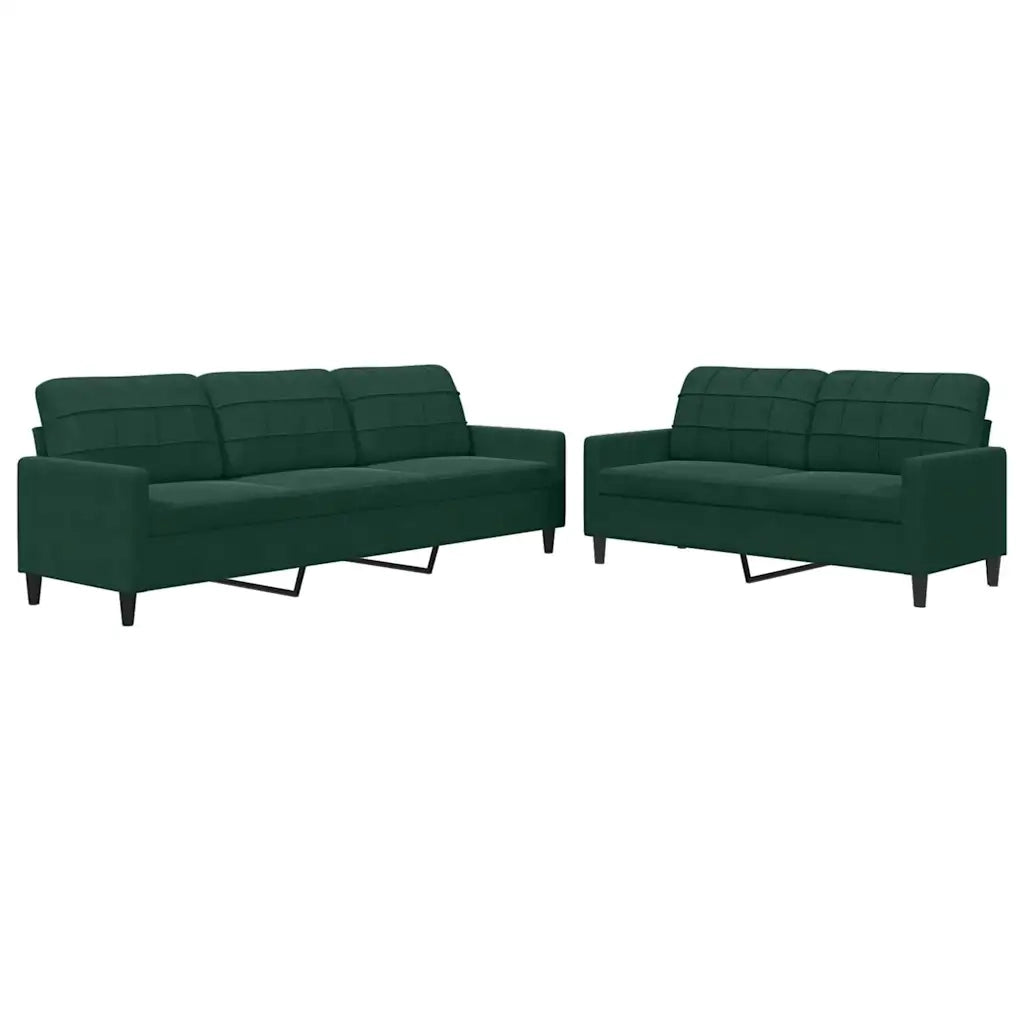 Set di Divani 2 pz con Cuscini Verde scuro in Velluto 3278473