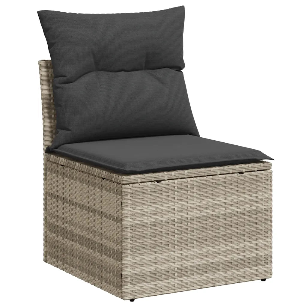Set Divano da Giardino 6pz con Cuscini Grigio Chiaro Polyrattan 3222301