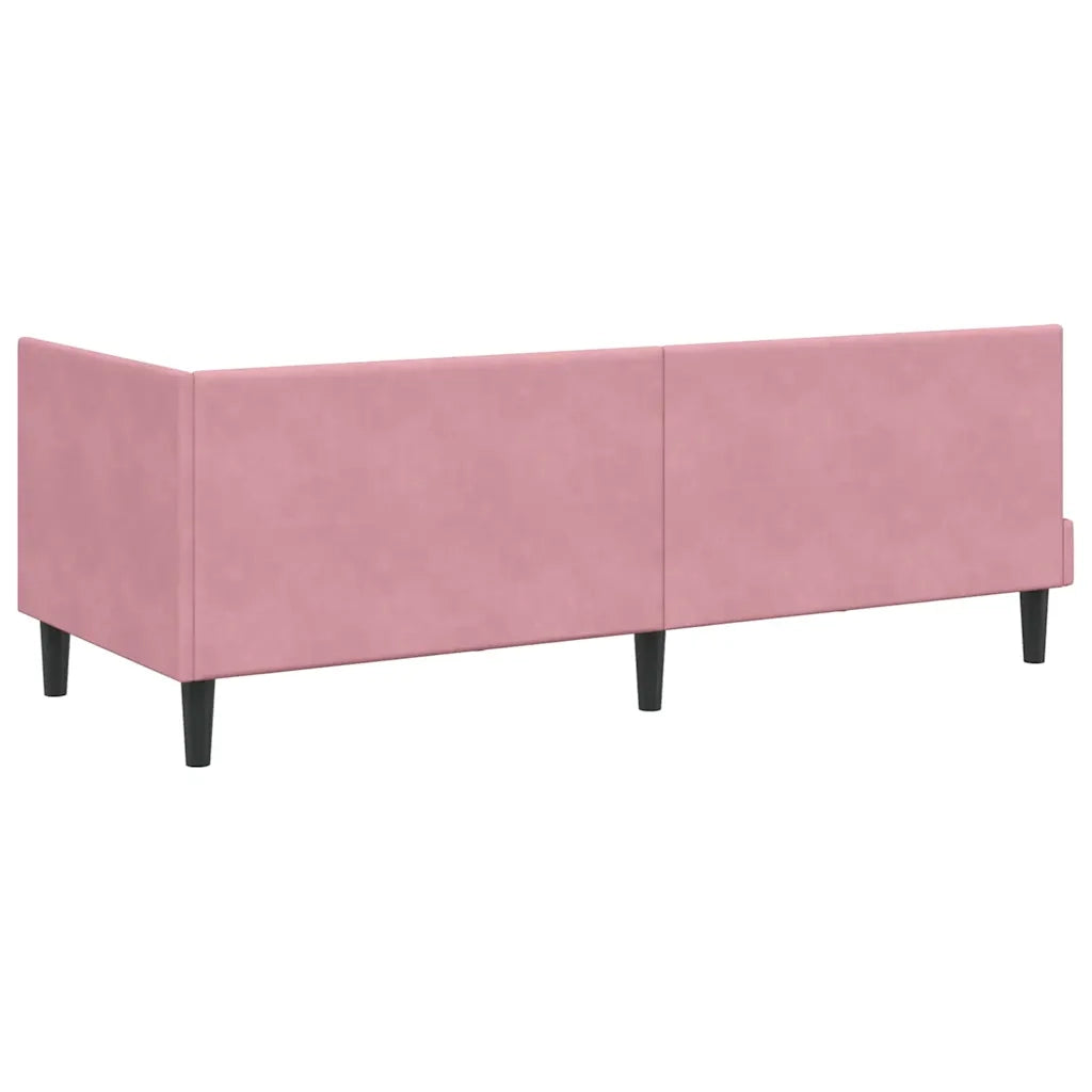 Cornice del letto ad angolo Rosa 80 cm x 200 cm Velluto 42016411