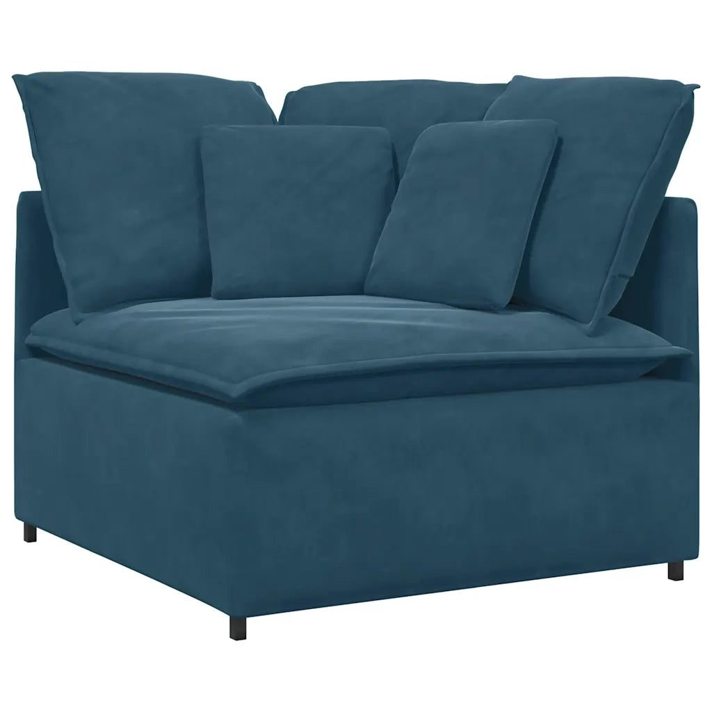 Divano da Giardino-Modulo Angolare Divano Modulare con Cuscini Blu 100 cm 323783