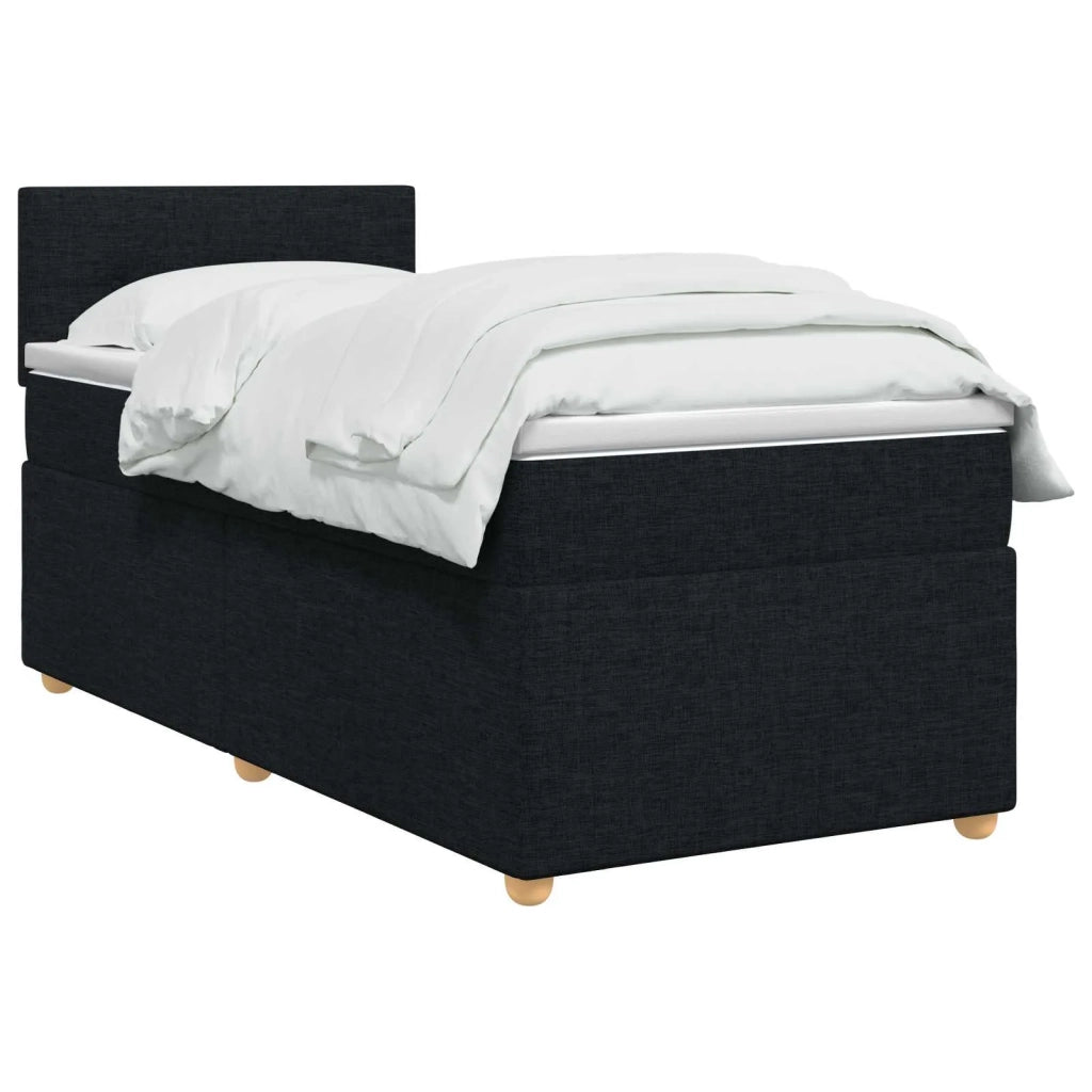 Letto box spring con materasso Nero 90 x 190 cm Tessuto 3450848