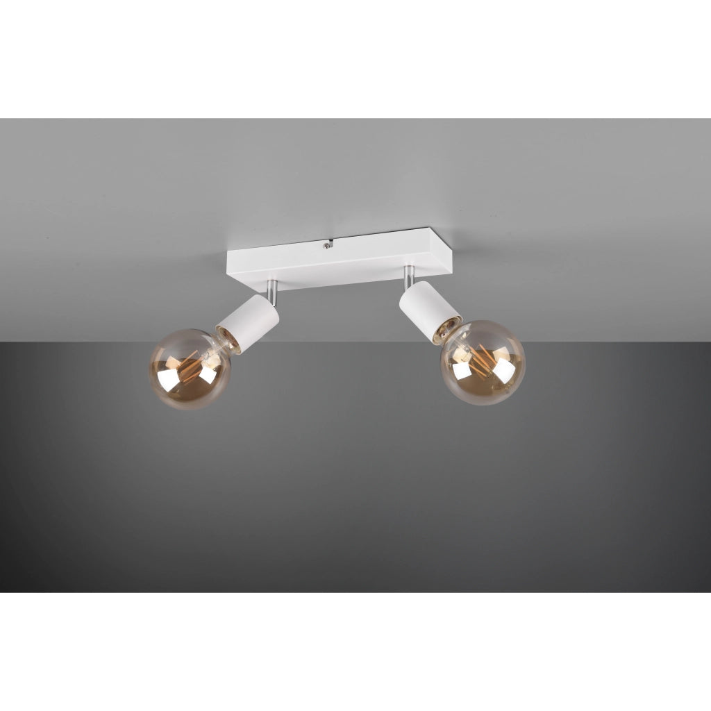 BARRA 2 SPOT VANNES E14 26CM BIANCO OPACO.