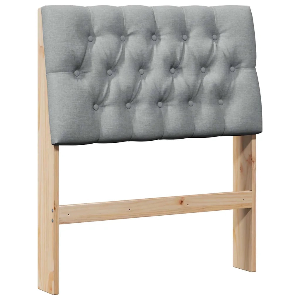 Testiera imbottita-Testiera con Cuscini-Testata Grigio chiaro 75 cm Pino massello 478309