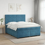 Letto box spring con materasso Blu 140 x 190 cm Velluto 3453636