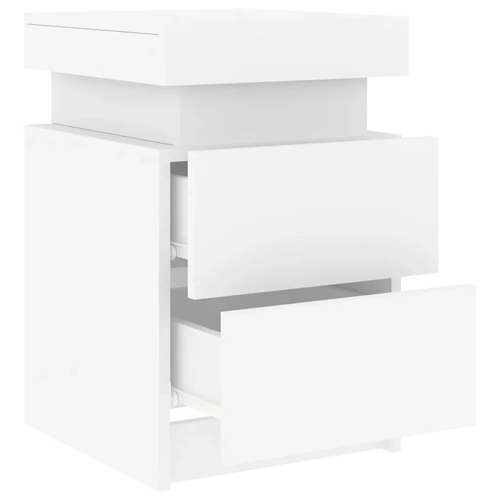 Comodino con Luci LED Bianco 35x39x55 cm 836749