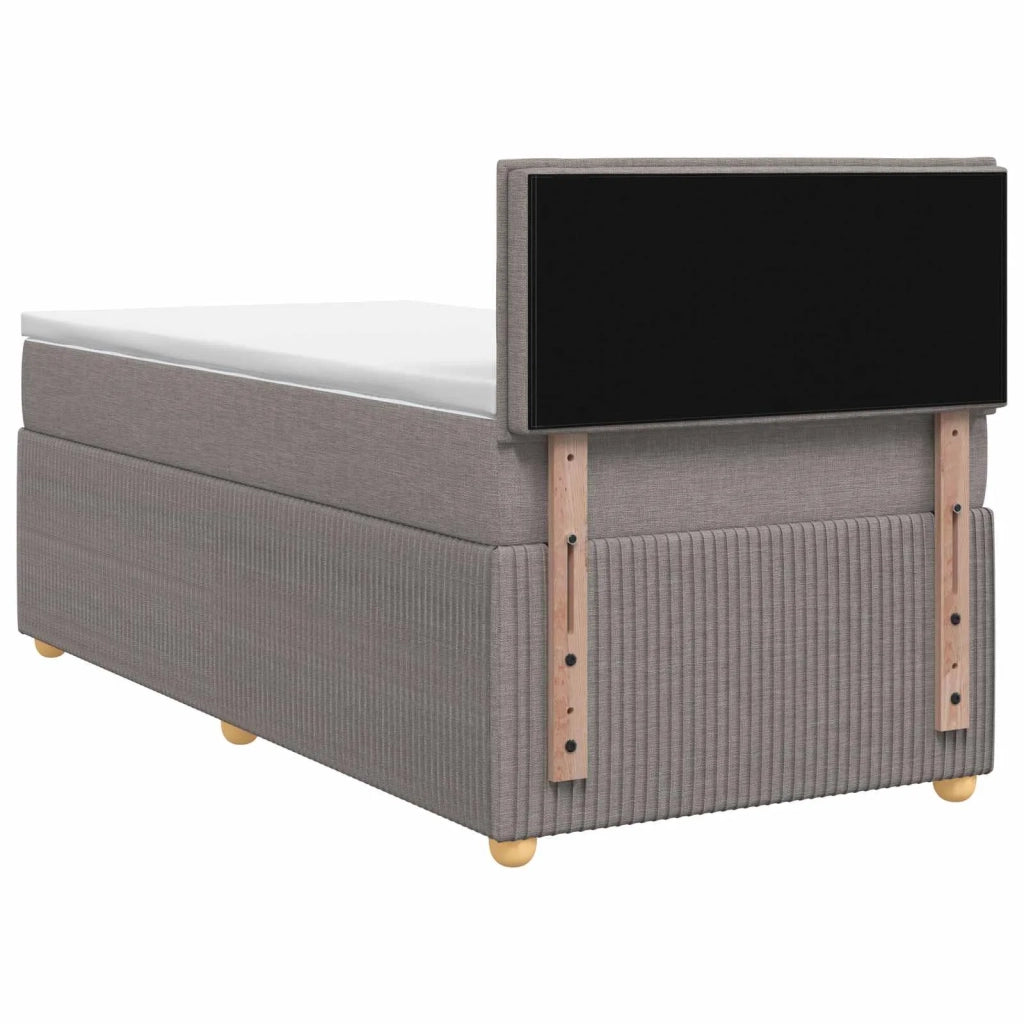 Letto box spring con materasso Tortora 90 x 190 cm Tessuto 3452831