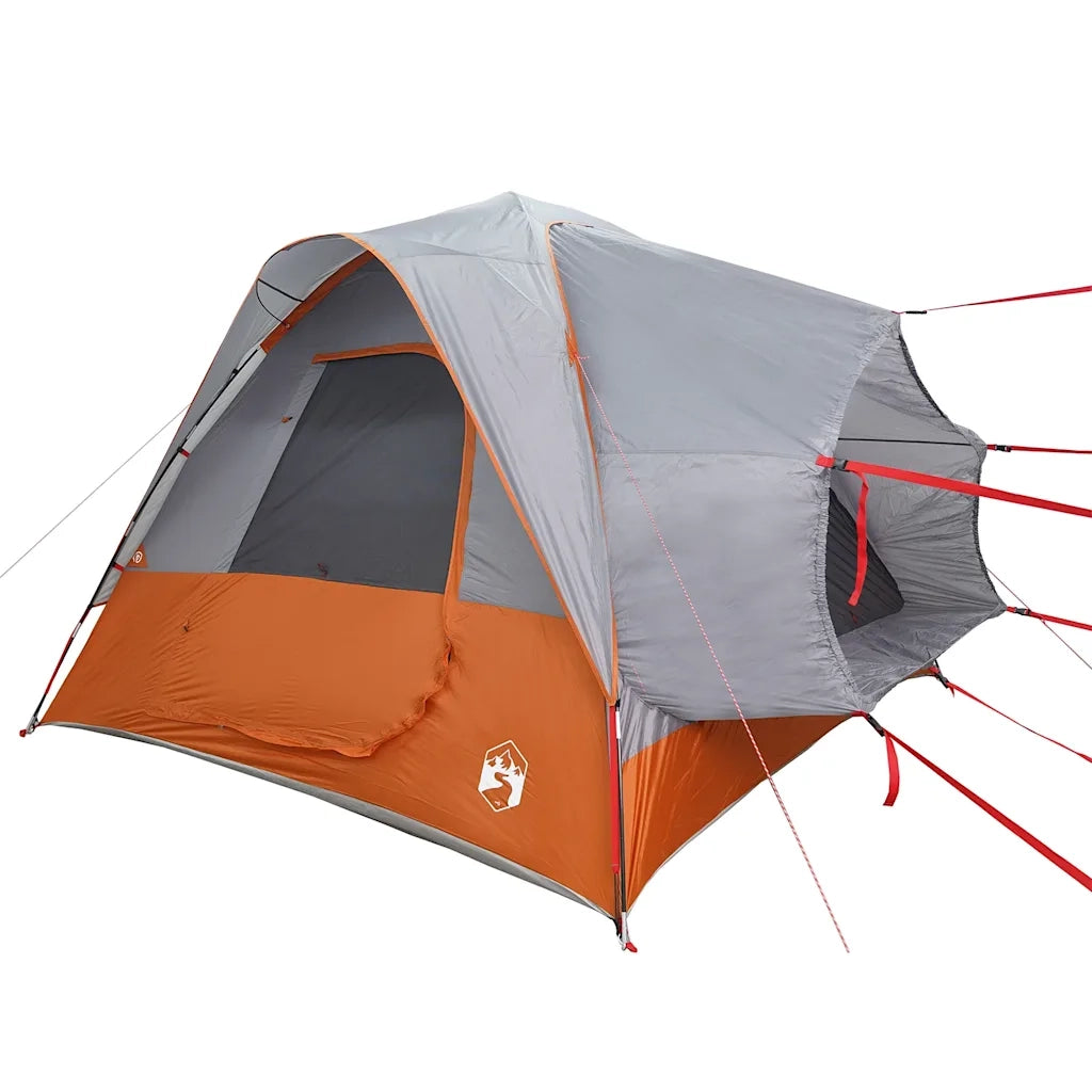 Tenda da Campeggio 4 Persone-Tenda per Escursionismo Grigio e Arancione Impermeabile 389115