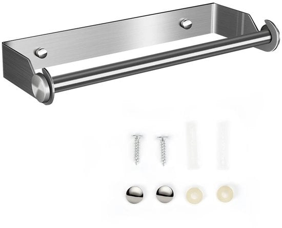 Sostegno per cucina in acciaio inossidabile 304 - Montaggio a parete - Multifunzionale - Sostegno appeso - Resistente alle abrasioni - Impermeabile - Sostegno per asciugamani in carta