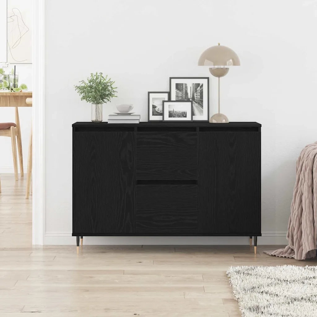 Credenza Rovere Nero 101,5 x 35 x 70 cm Legno multistrato 862147