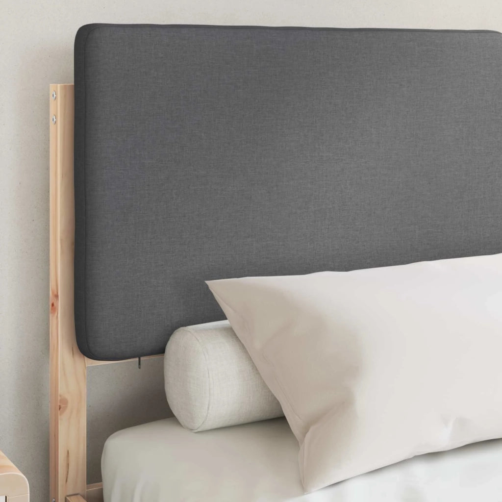 Letto con Testiera Rivestita Grigio scuro 140 x 200 cm 877905