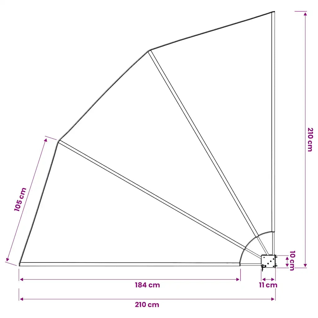 Tenda Laterale per Balcone Pieghevole Grigio 210x210 cm 810119