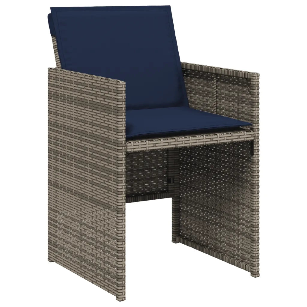 Set da pranzo da giardino da 5 pz con Cuscini in Polyrattan Grigio 3277668