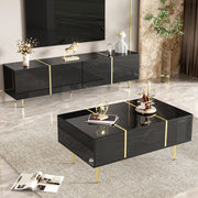 Set TV e tavolino moderno lucido nero - Zephmum