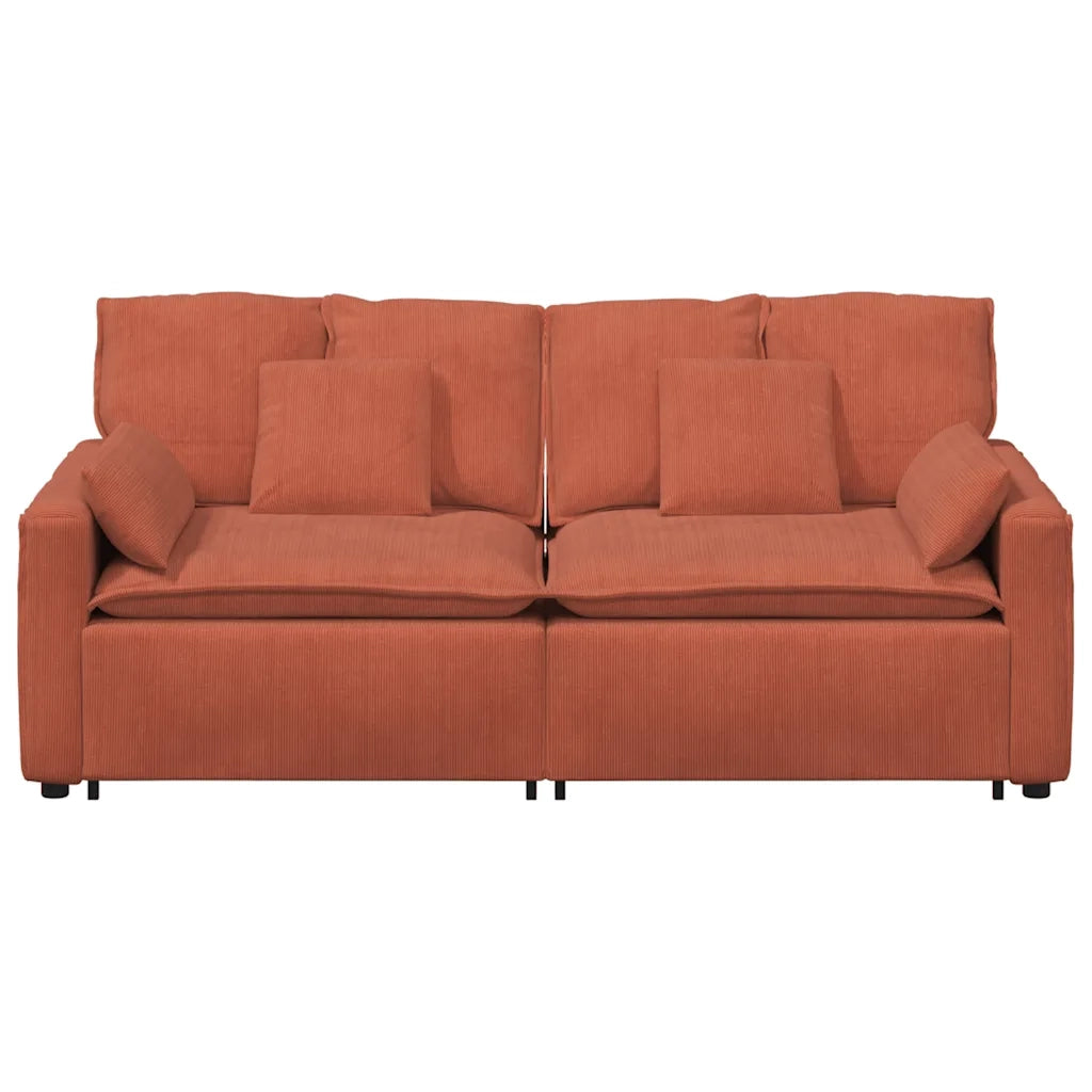 Divano Modulare con Cuscini Rosso Arancione 3321144