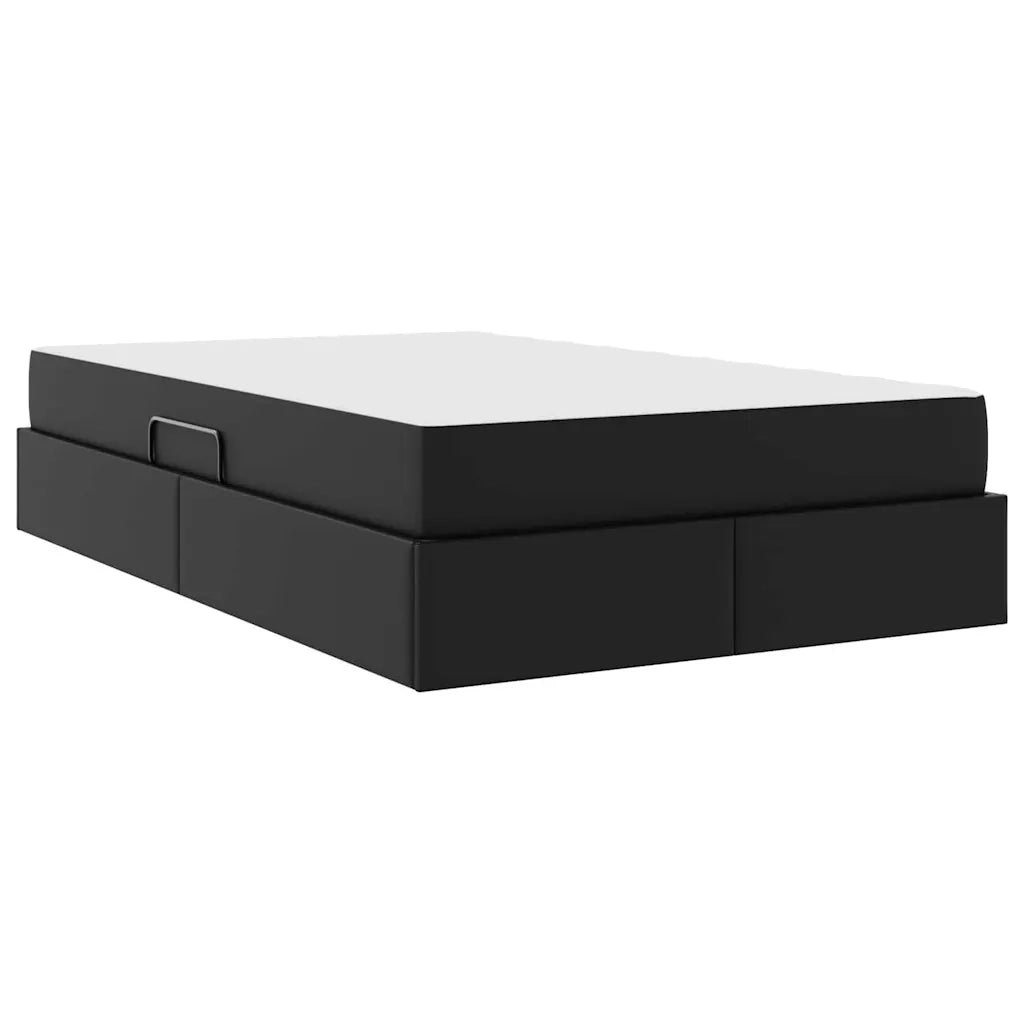 Letto con contenitore e materasso 2 pcs Nero Pelle 3399604