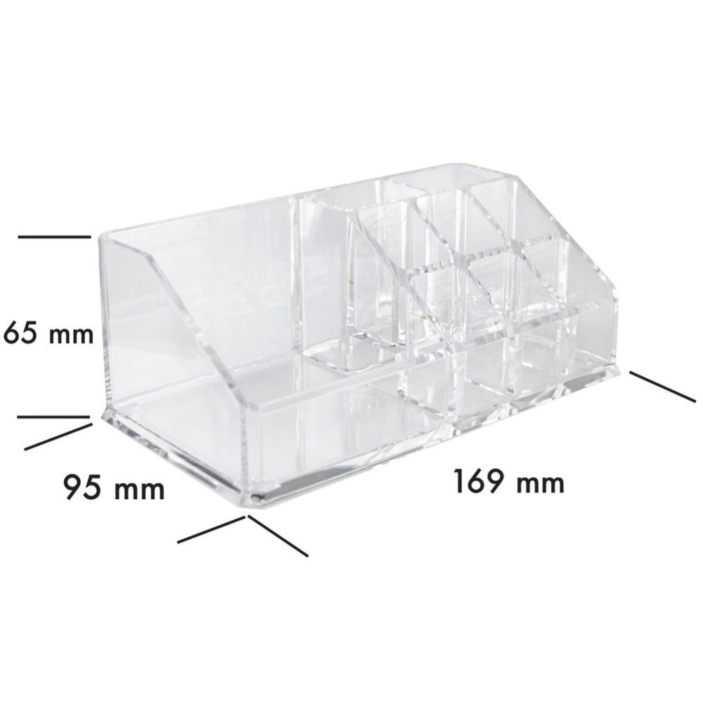 Trade Shop - Organizer Trucchi E Cosmetici 9 Scomparti Organizzatore In Acrilico Trasparente -