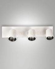 MODO  SPOT BIANCO 3 LUCI ALLUMINIO SPAZZOLATO ORIENTABILE  ATTACCO GU10 IP20