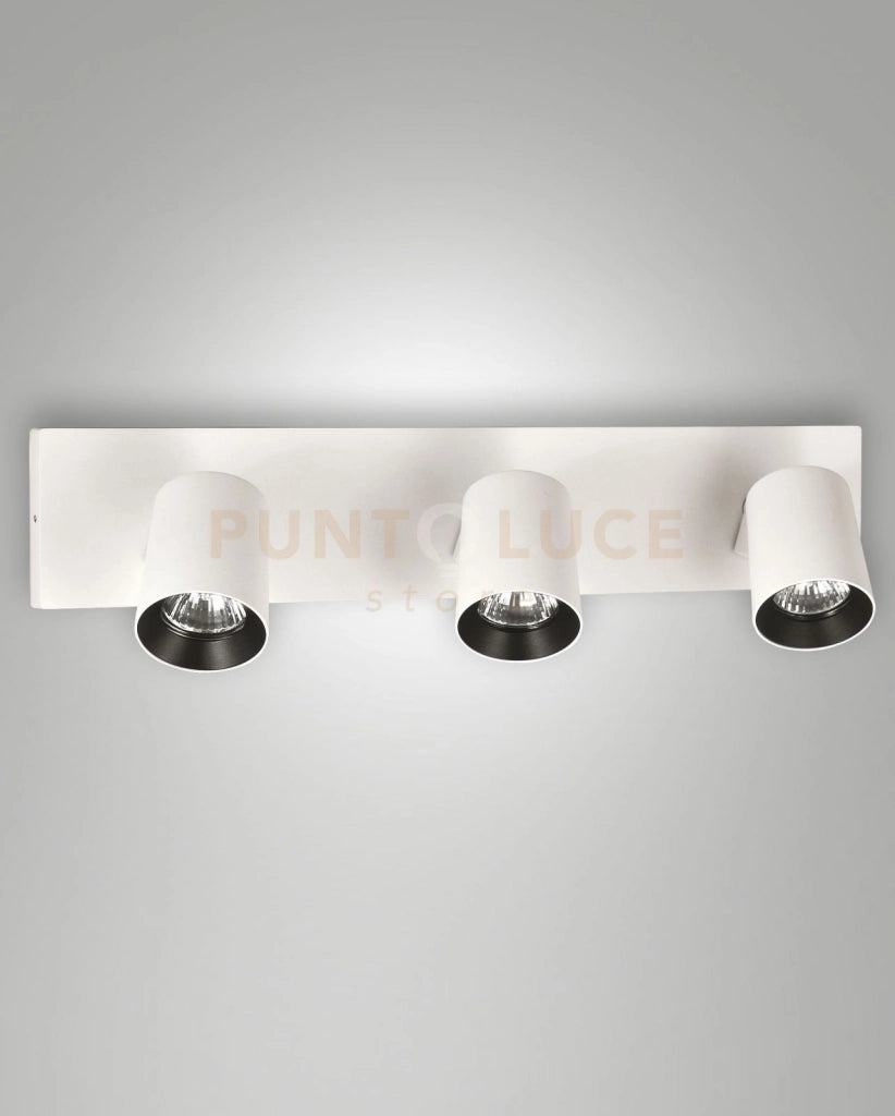 MODO  SPOT BIANCO 3 LUCI ALLUMINIO SPAZZOLATO ORIENTABILE  ATTACCO GU10 IP20
