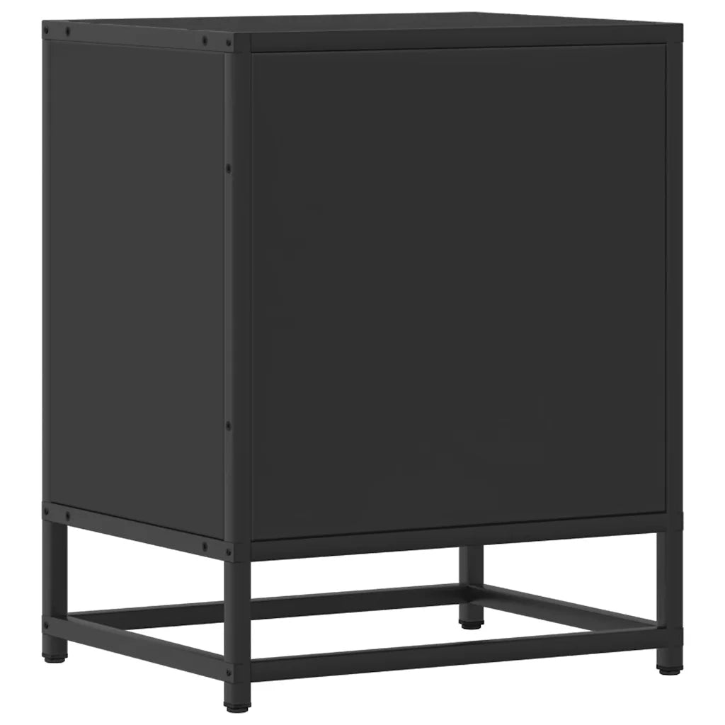 Comodini 2 pz Neri 40x31x50 Legno Multistrato e Metallo 848700