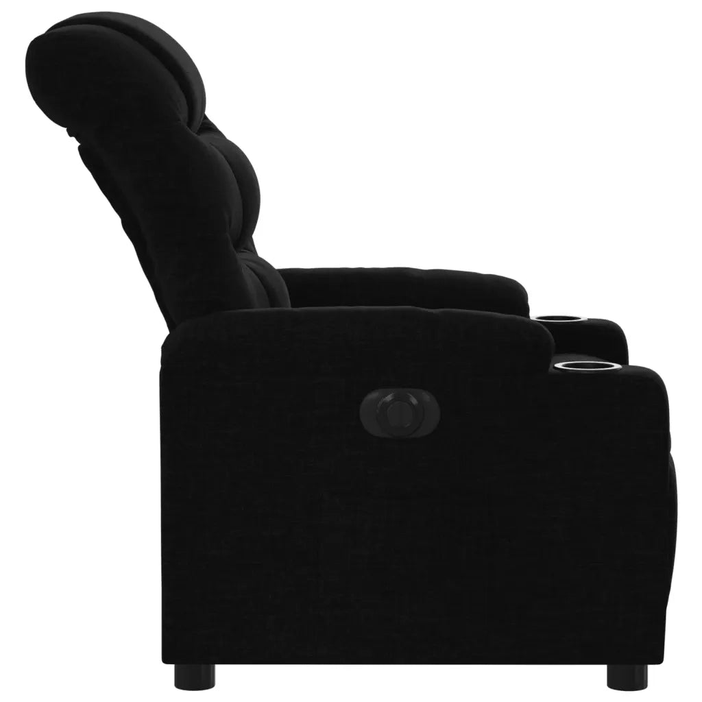 Poltrona Elettrica Reclinabile Nera in Tessuto 3206629