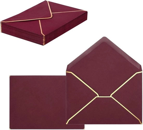 Enveloppe A7 con bordo dorato per lauree e matrimoni 127 x 178 cm