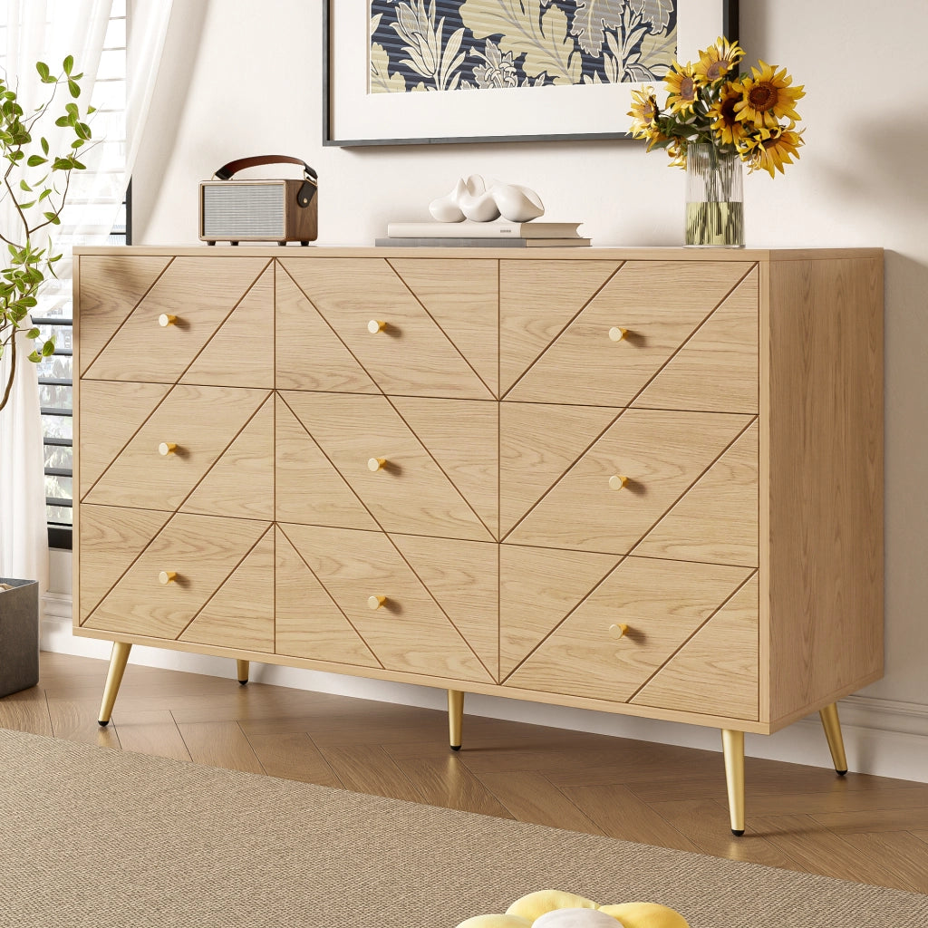 Chest 9 cassetti moderno - Zephmum- Gambe in ferro, robusto, elegante