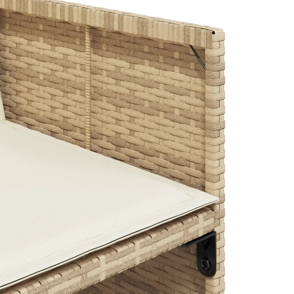 Set da Pranzo da Giardino 9 pz con Cuscini Beige in Polyrattan 3277869