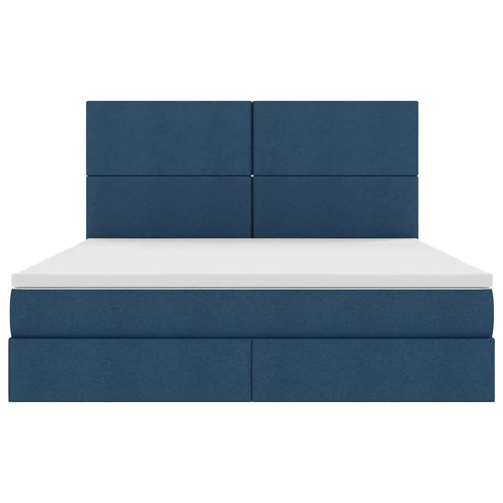 Letto con contenitore e materasso Blu 180 x 200 cm Poliestere