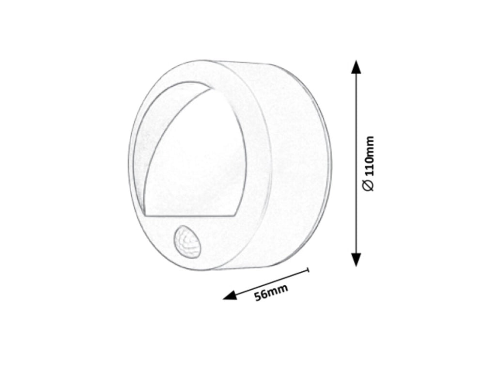 Applique esterna con sensore LED 1,5W nera Amarillo