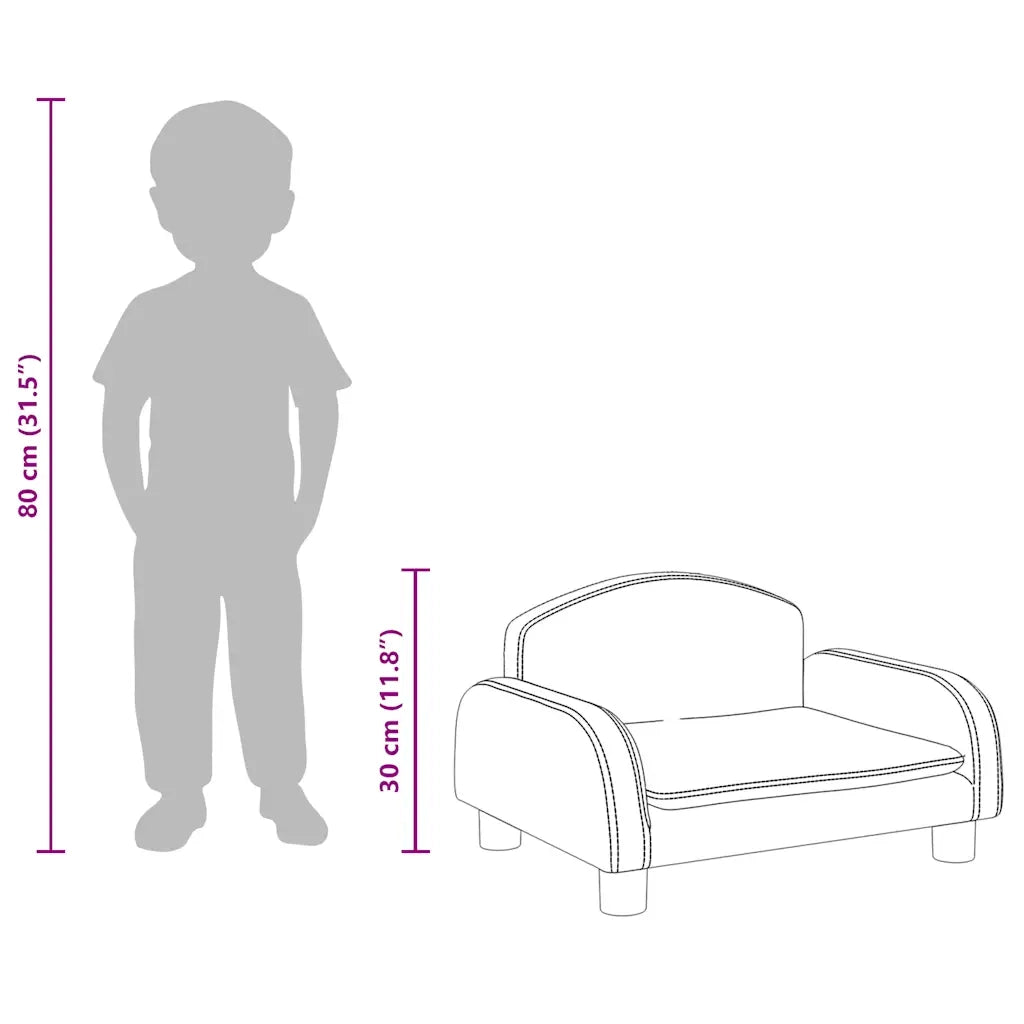 Divano per Bambini Cappuccino 50x40x30 cm in Similpelle 3196378