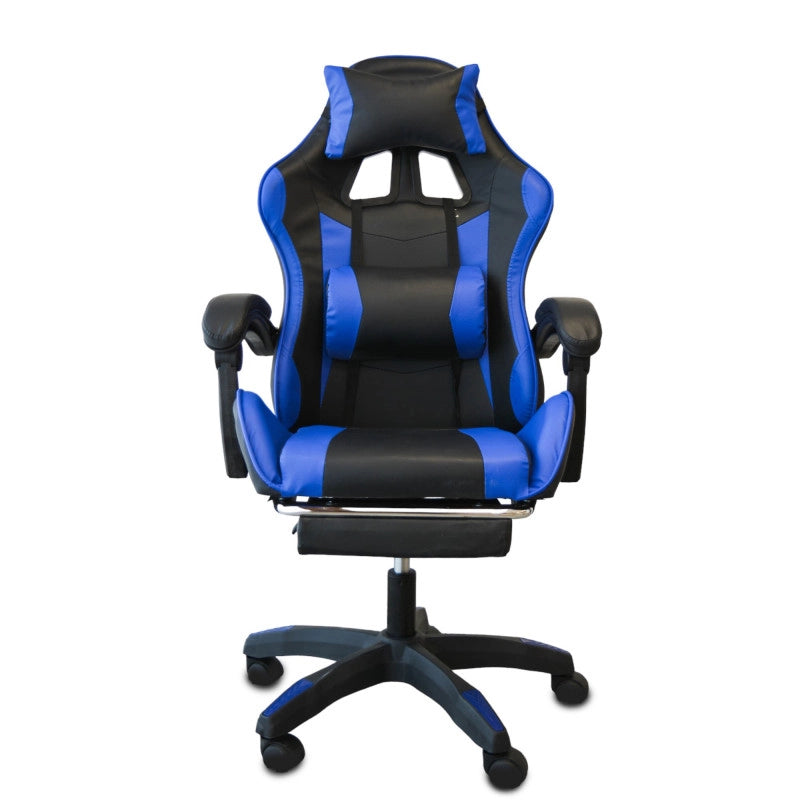 Poltrona Racing Omega con Piedi Nera/Blu similpelle