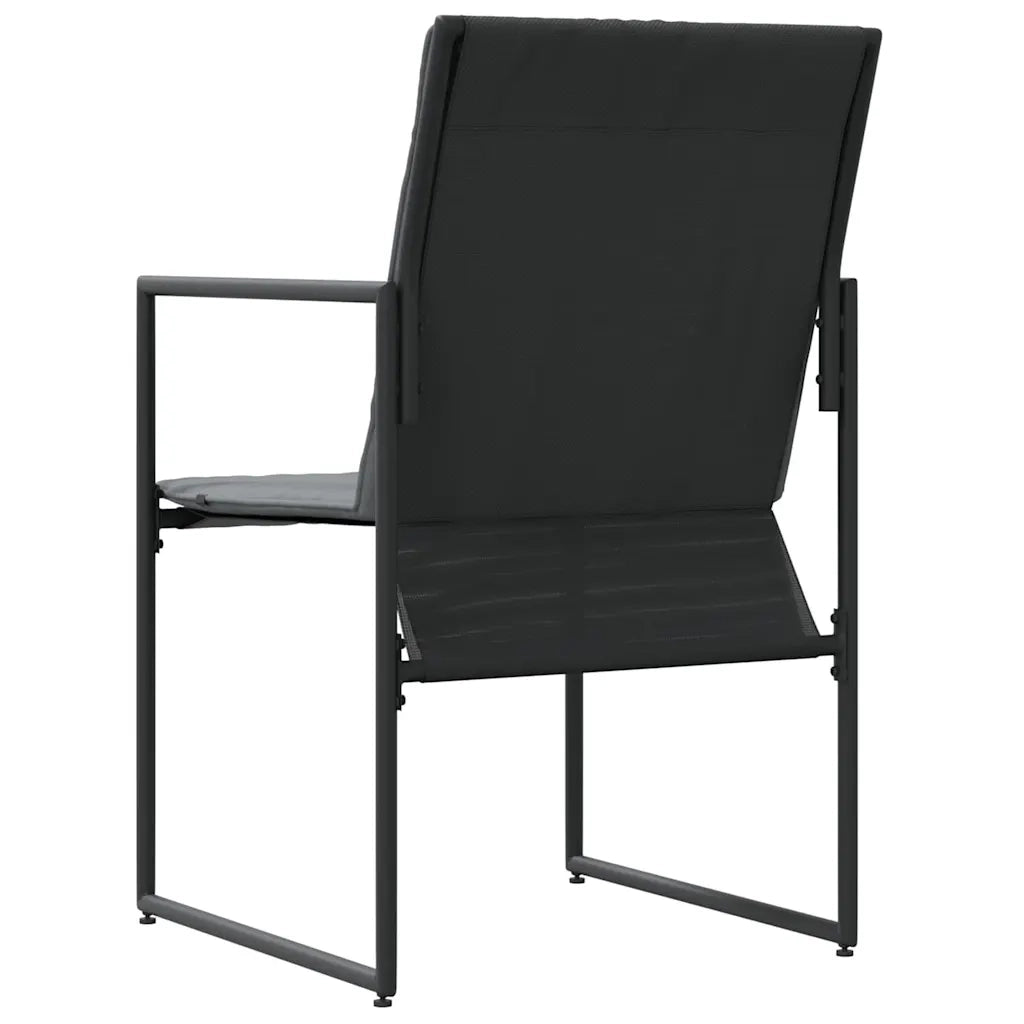 Sedia con cuscino 4 pz | Sedie da Esterno Nero e antracite Textilene