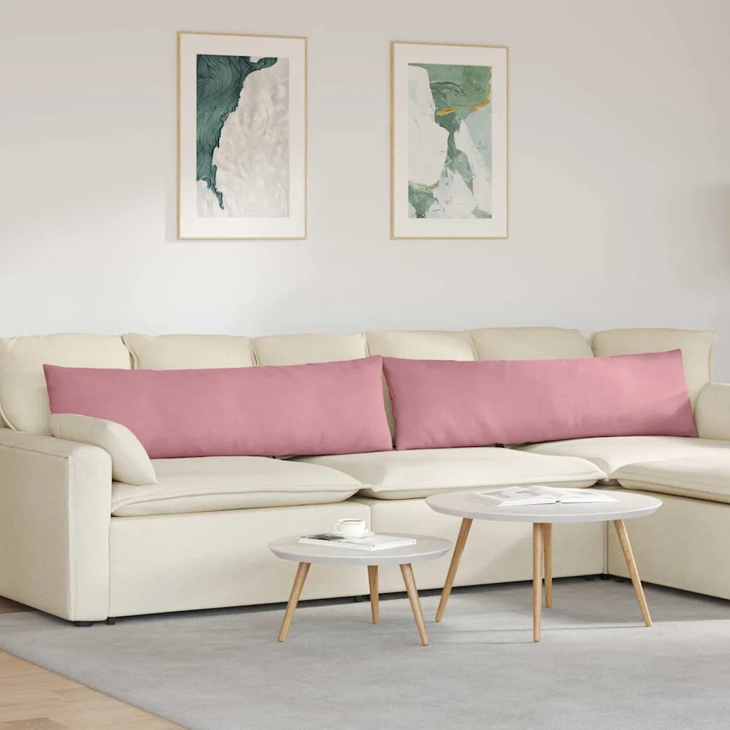 Cuscini da Divano 2 pz-Set di 2 Cuscini per Sofa Rosa 145 x 40 cm Tessuto in Cords