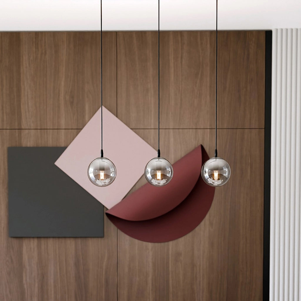 Lampadario Emibig Cosmo 3 luci E14 nero grafite vetro