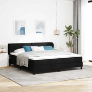 Letto a molle con materasso Nero 180 x 200 cm Tessuto 3340040