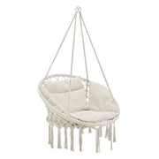 Seduta amaca rotonda con cuscino sedia sospesa peso seduta fino a 150 kg 60 cm crema 03_0006058