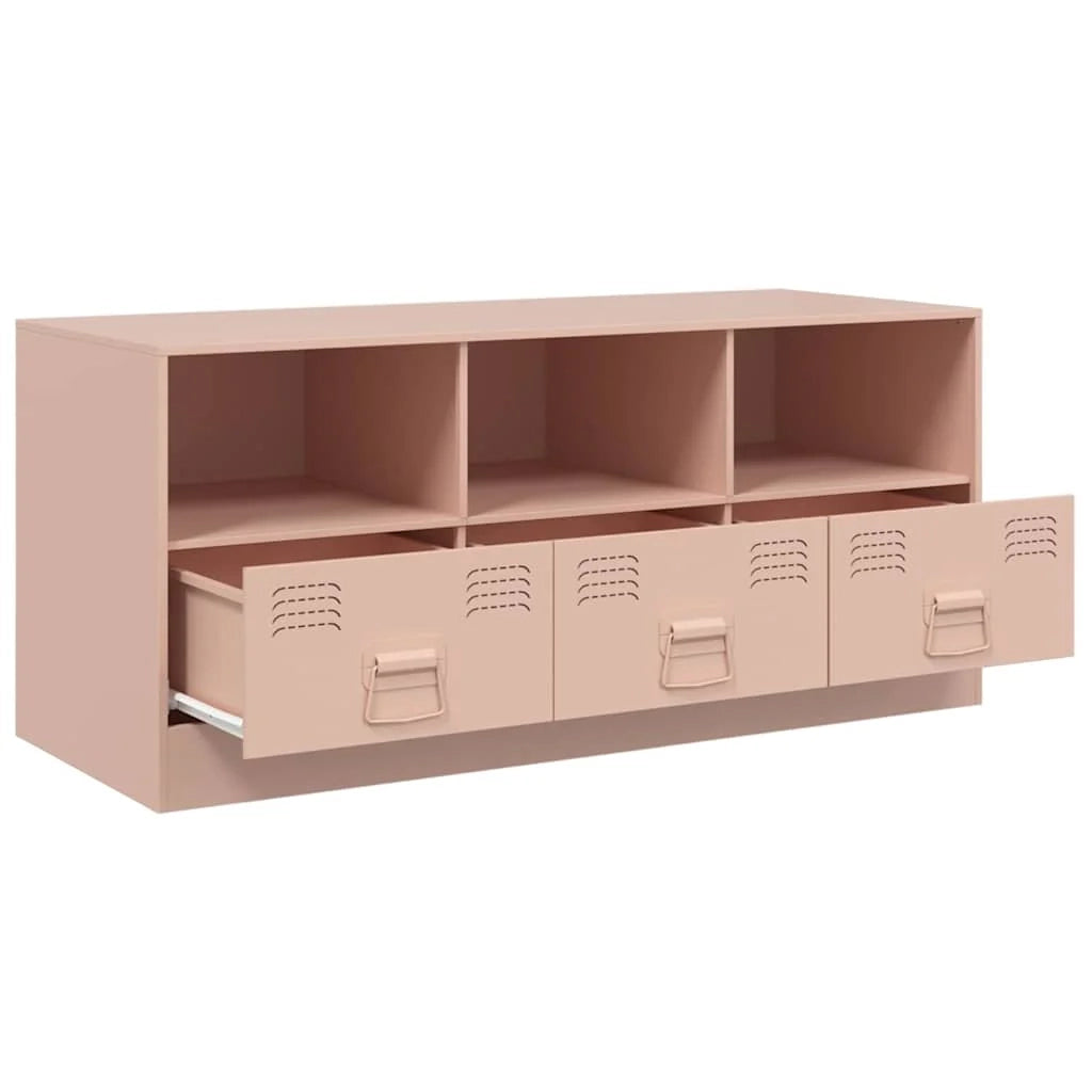 Mobile TV multimediale scaffale TV mobile TV sala da pranzo soggiorno camera da letto rosa 99 x 39 x 44 cm acciaio rosa 02_0028303