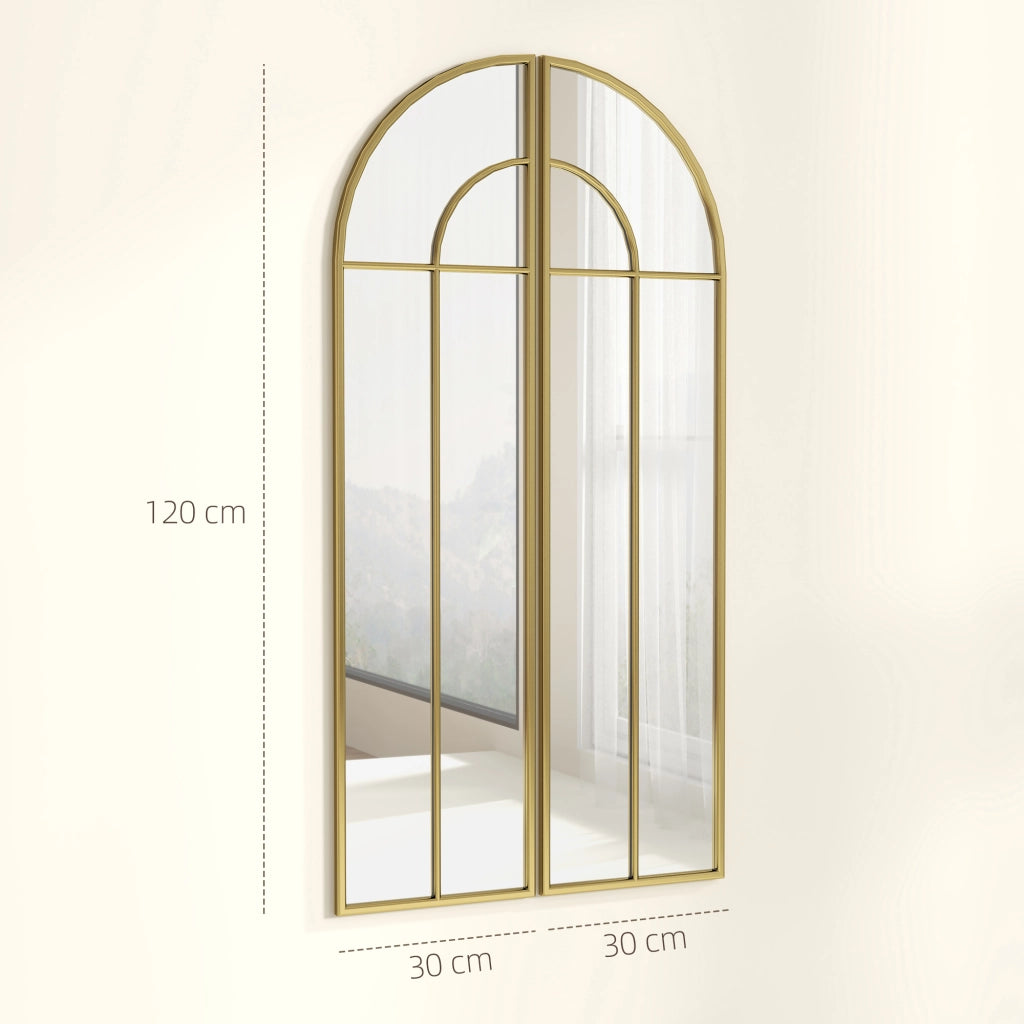 Specchio da Parete Arco Dorato ¨C Xylo ¨C 2 Pezzi 30x120 cm
